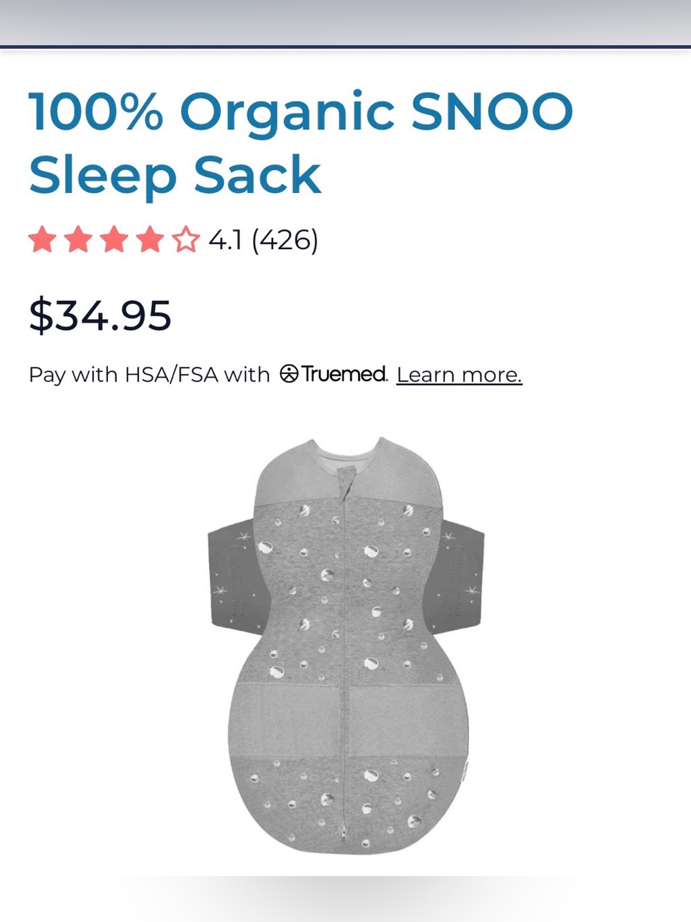 100% Organic SNOO Sleep Sack (0-2 months)